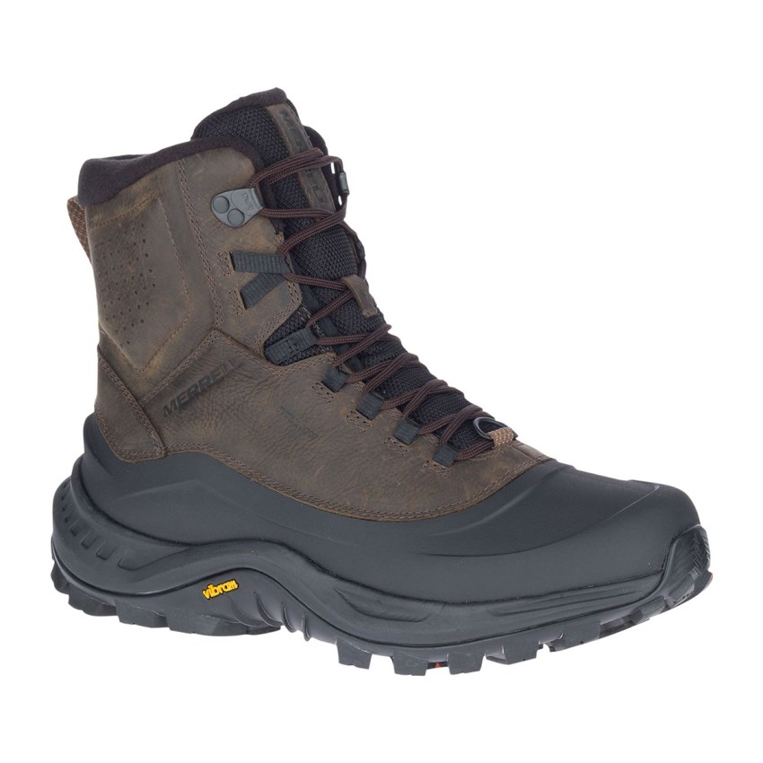 Bottes Merrell Thermo Overlook 2 Mid Waterproof Marron Foncé Homme | F.U.XPON